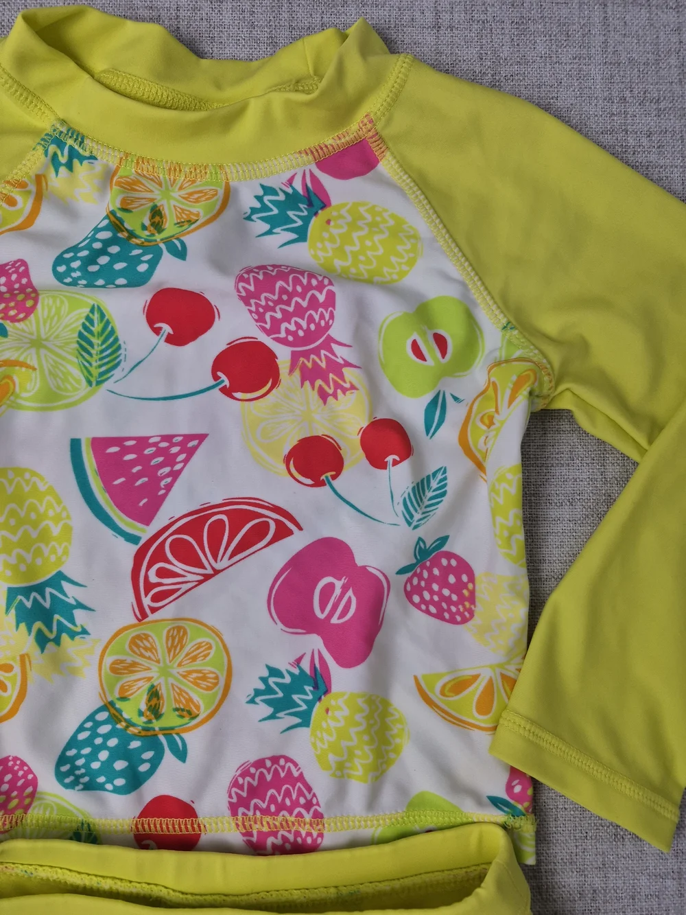 InGear Toddler Girls Tropical Fruit Long Sleeve Swimsuit Set 3T